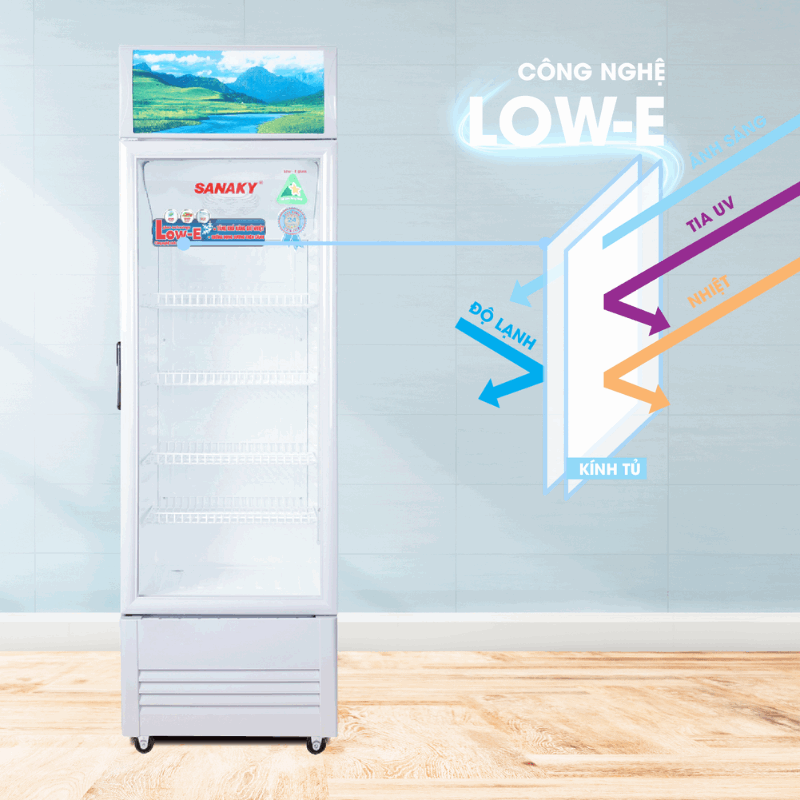 Tủ mát Sanaky inverter 308 lít VH-308K3L 1 cánh, dàn nhôm